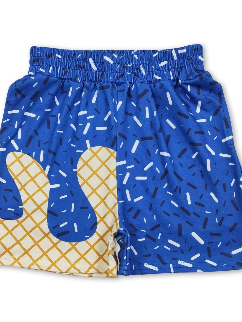 Kids Blue Patterned Swim/Play Shorts